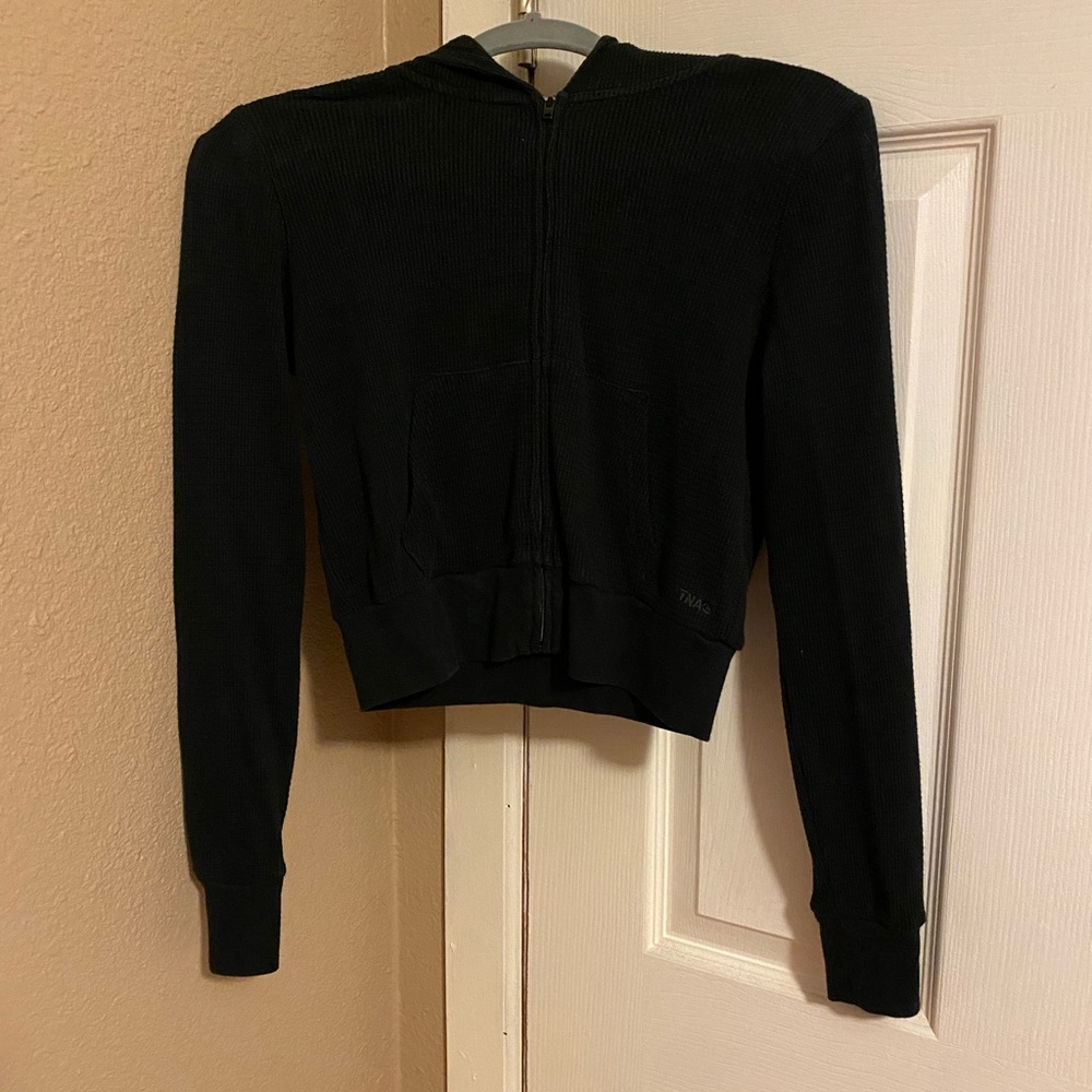 Aritzia waffle knit zip up